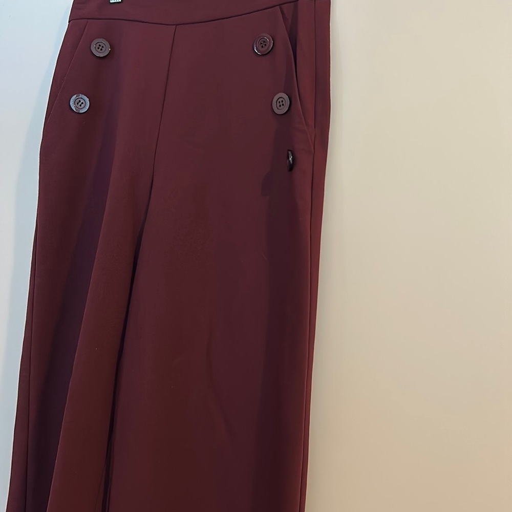 “Burgundy Wide Leg Pants”